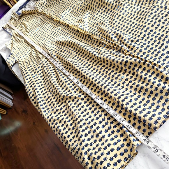 NIC+ZOE Sunglasses Print Sleeveless Belted Shirt Dress Yellow Navy Size XXL - Picture 13 of 14